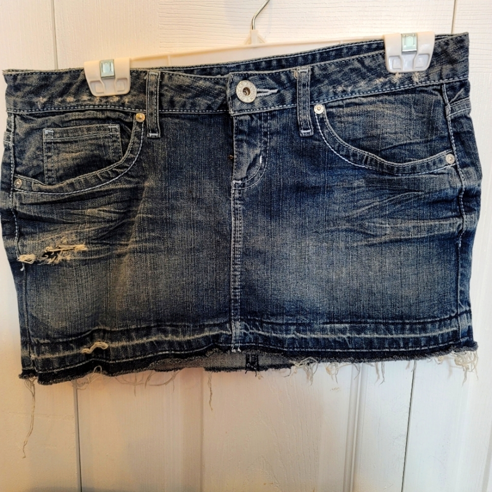 Distressed Guess Jean Skirt